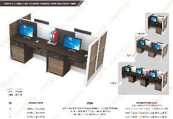 Aluminium back to back Workstation with side partition